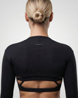 TARA — Top Cropped manche longue — Noir — Galaya Paris