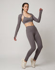 Top sport femme cropped Tara – Manches longues – Yoga & Pilates – Galaya