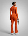 ALTAIR — Pantalon Flare de Yoga — Orange — Galaya Paris