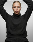 Sweat femme cropped Deneb – Col montant – Coton 250GSM – Galaya