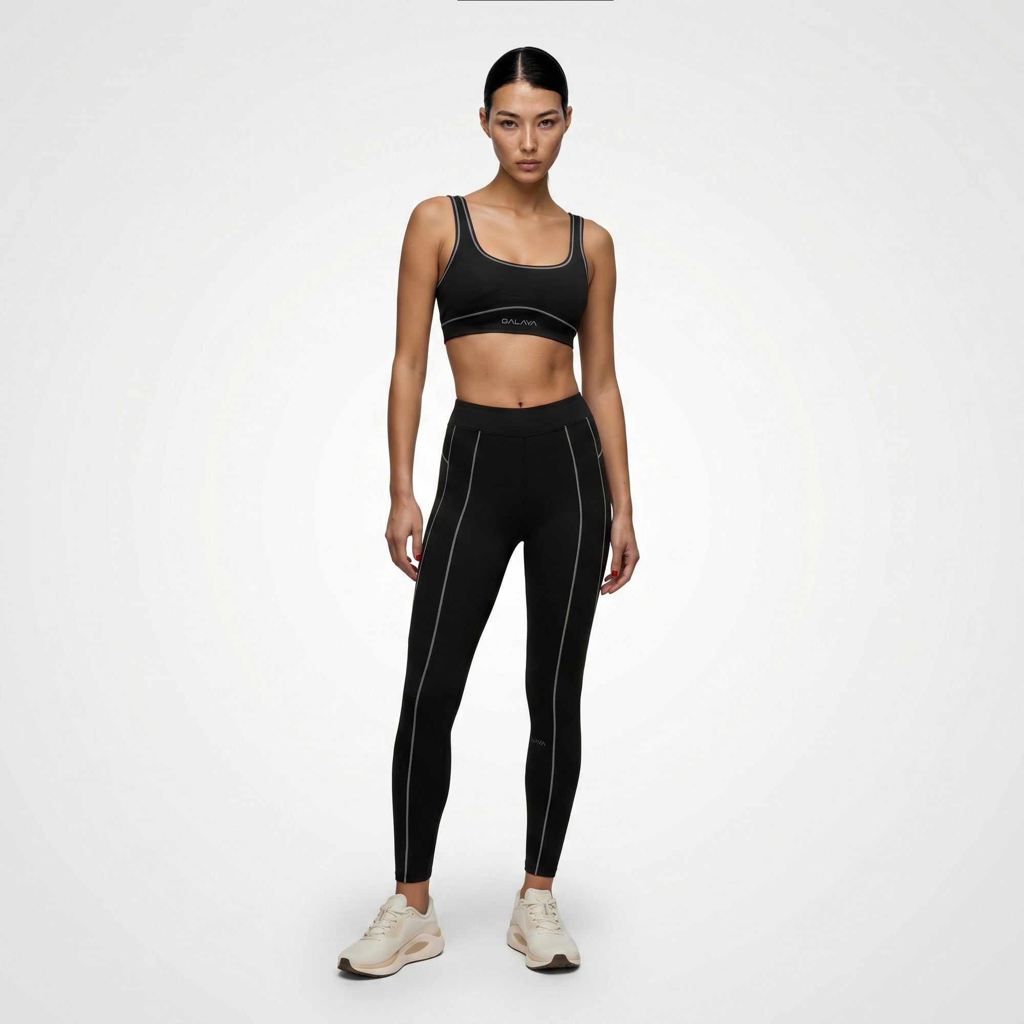 LYRA — Legging sport femme taille haute — Noir — Galaya Paris