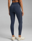 LYRA — Legging sport femme taille haute — Bleu marine — Galaya Paris