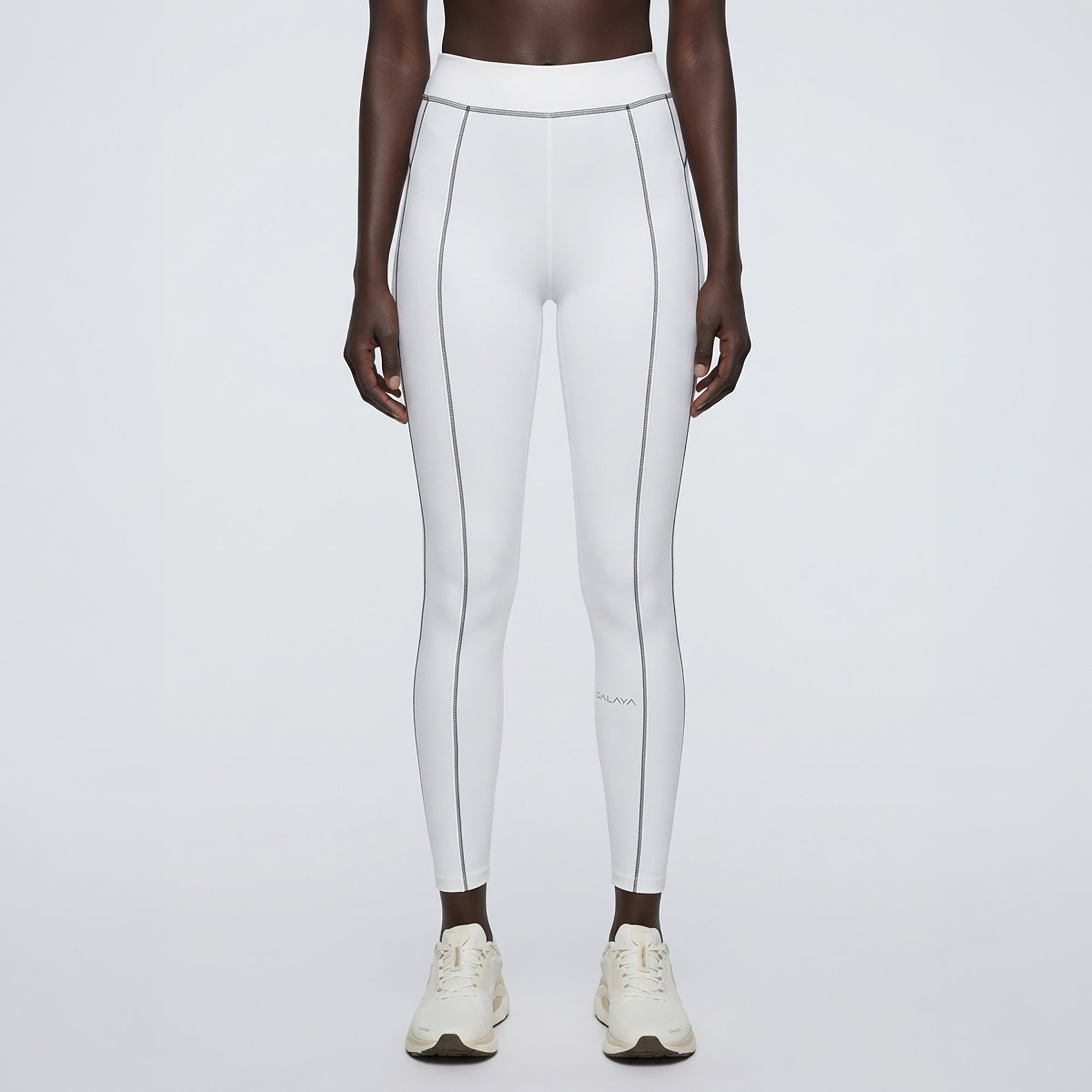 LYRA — Legging sport femme taille haute — Blanc — Galaya Paris