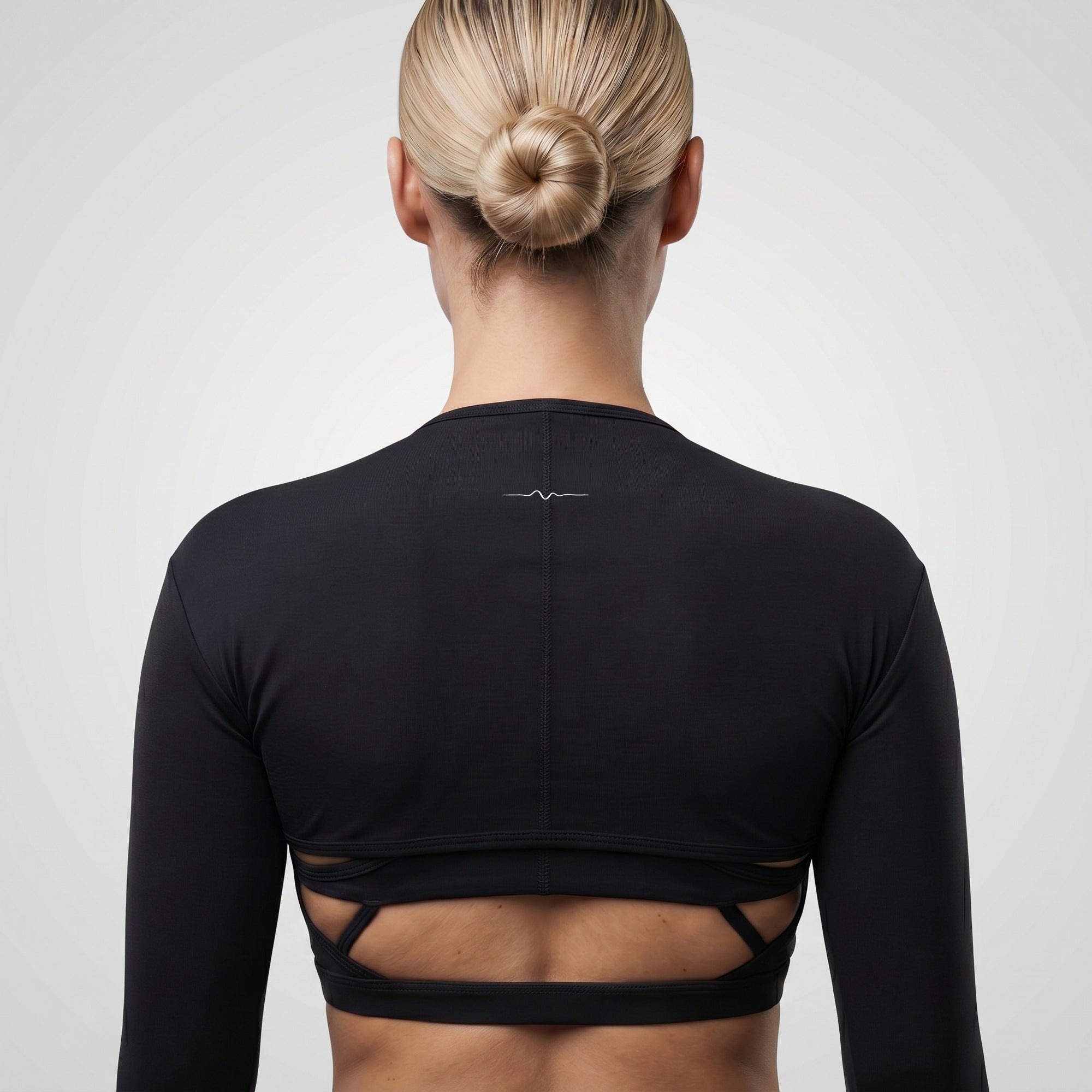 TARA — Top Cropped manche longue — Noir — Galaya Paris