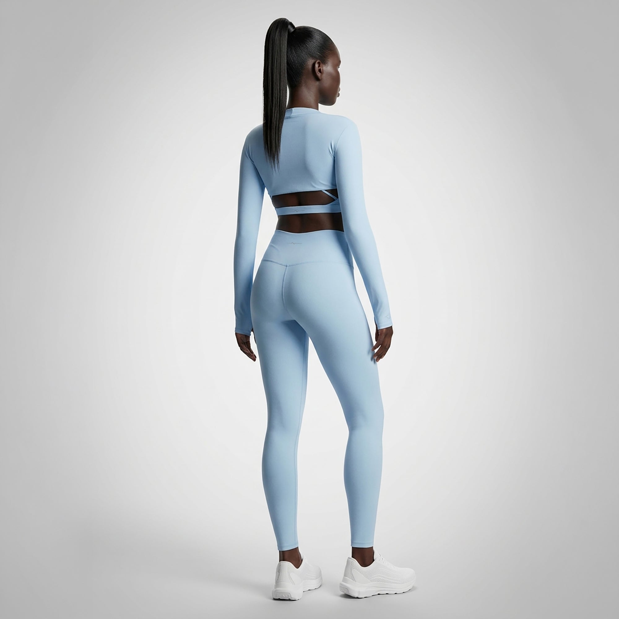 TARA — Top Cropped manche longue — Bleu — Galaya Paris