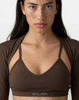 TARA — Top Cropped manche longue — Marron — Galaya Paris