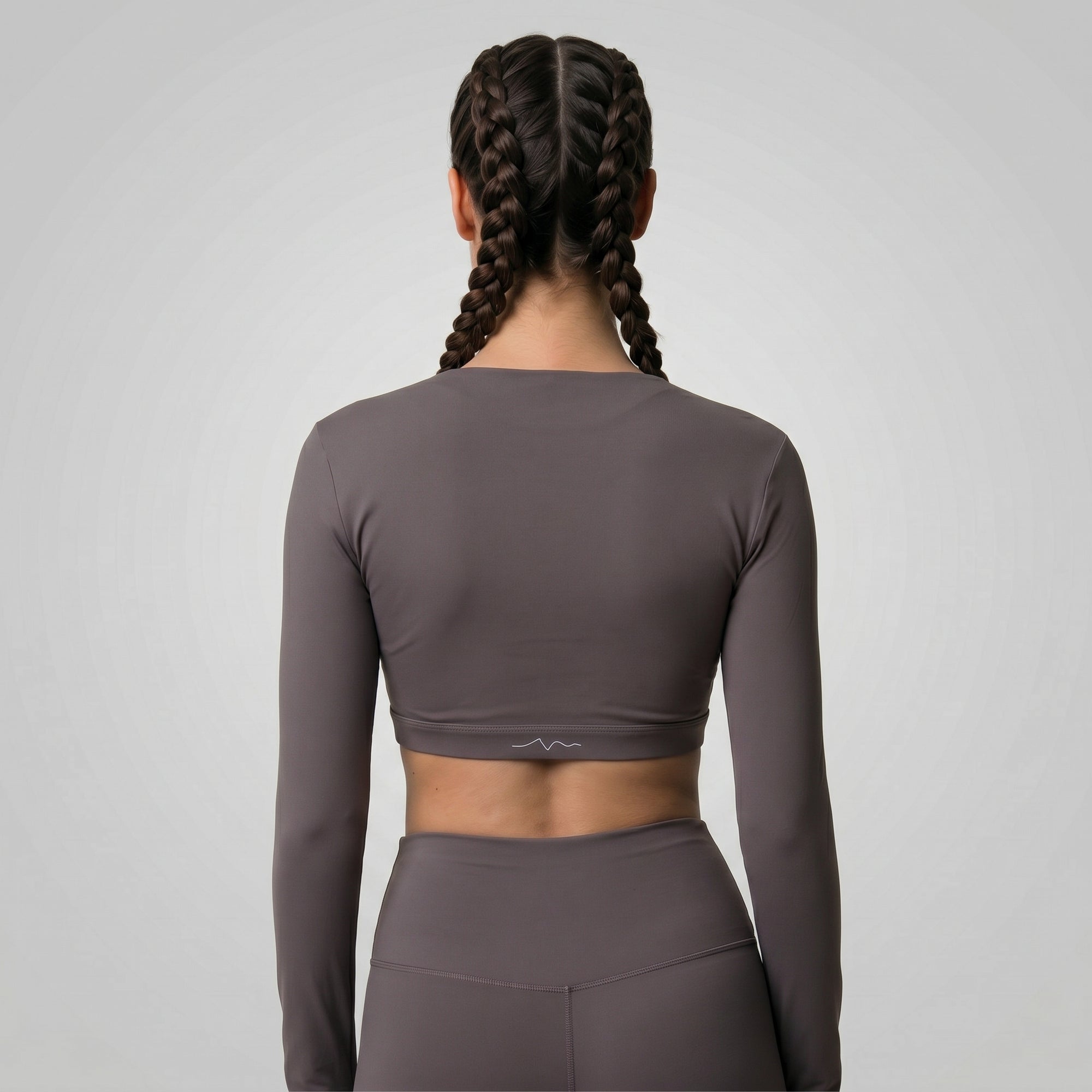 TARA — Top Cropped manche longue — Gris — Galaya Paris