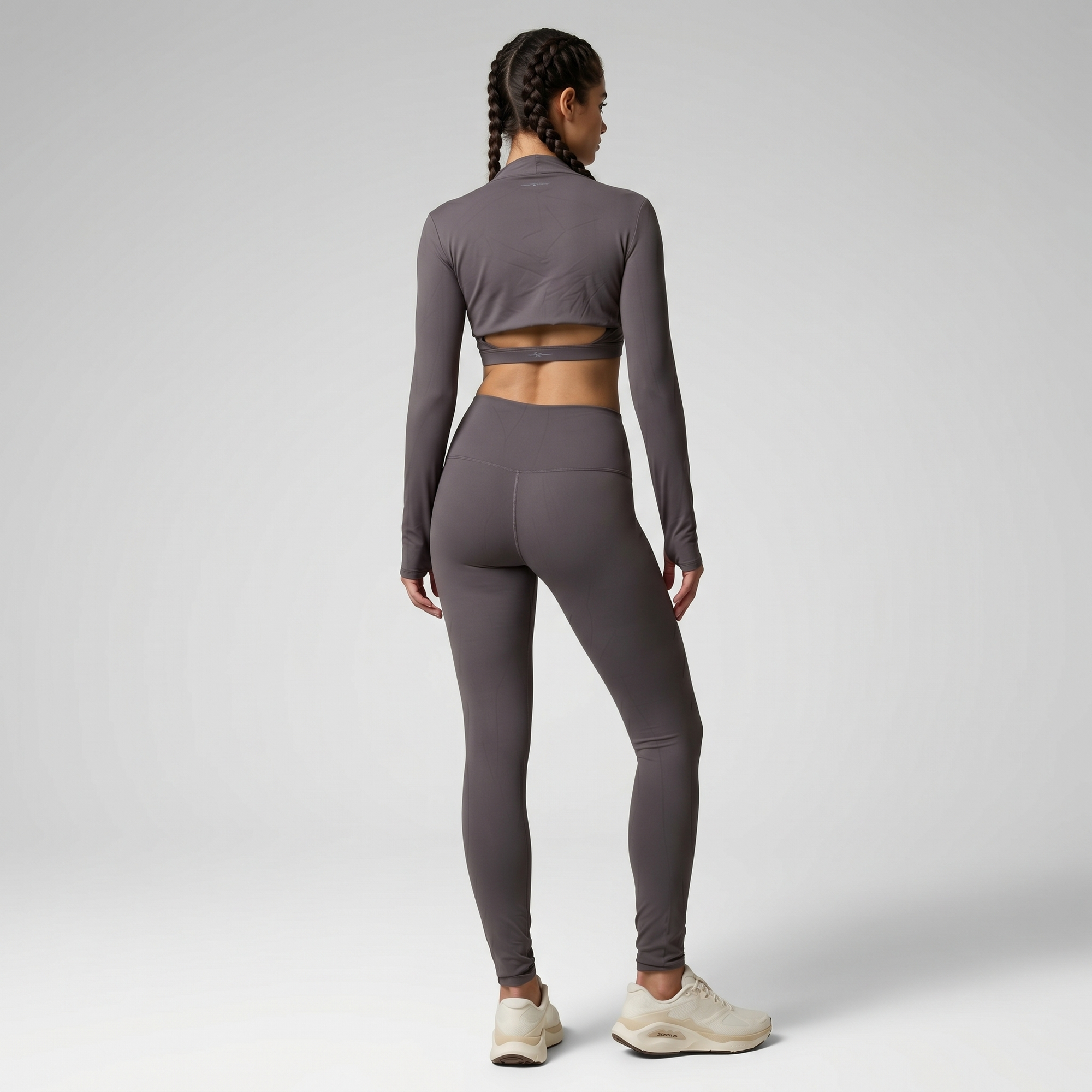 TARA — Top Cropped manche longue — Gris — Galaya Paris