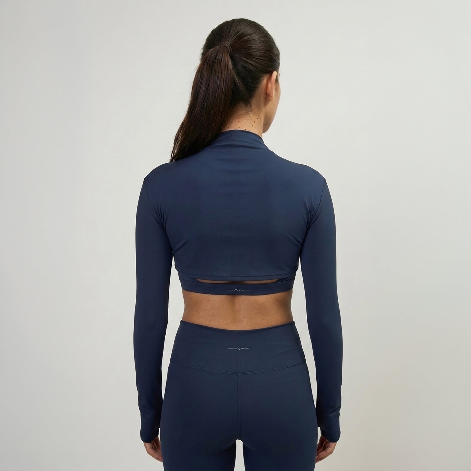 TARA — Top Cropped manche longue — Bleu marine — Galaya Paris