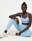 ZANIA — Legging 7/8 taille haute — Bleu — Galaya Paris