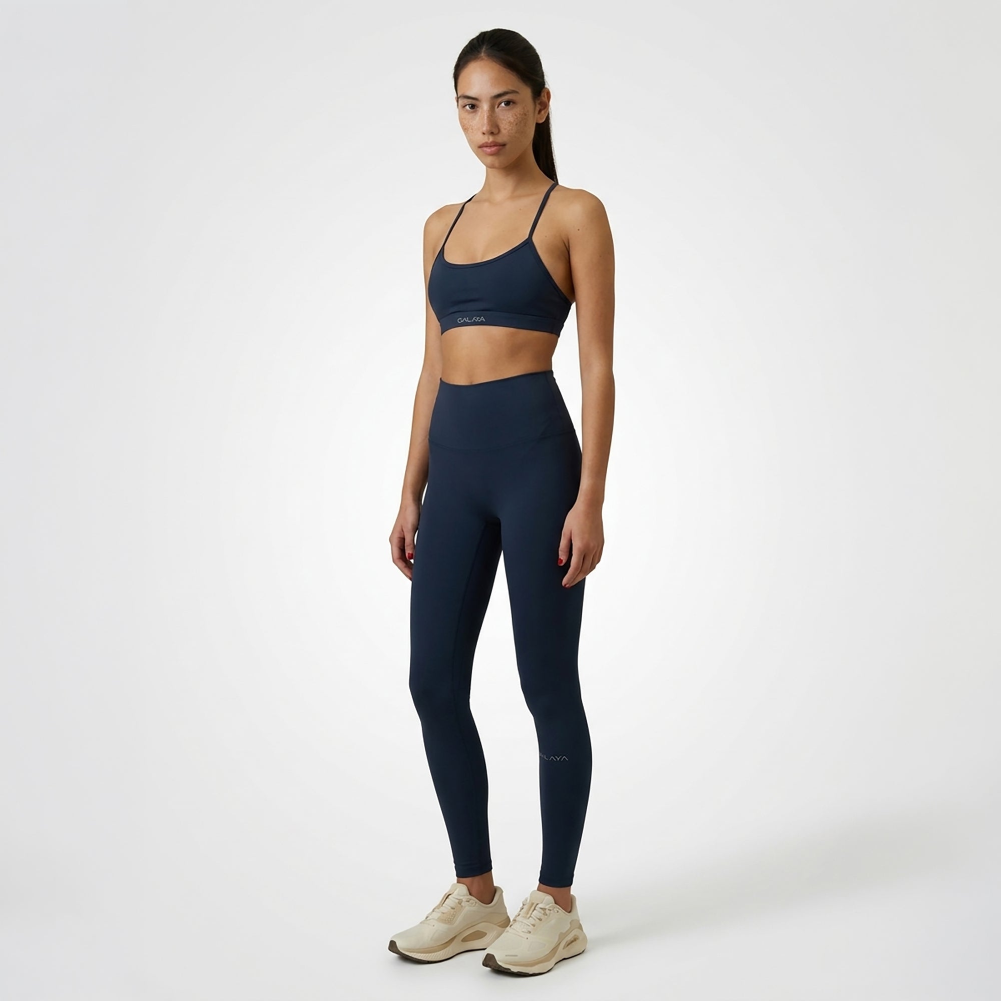 ZANIA — Legging 7/8 taille haute — Bleu marine — Galaya Paris