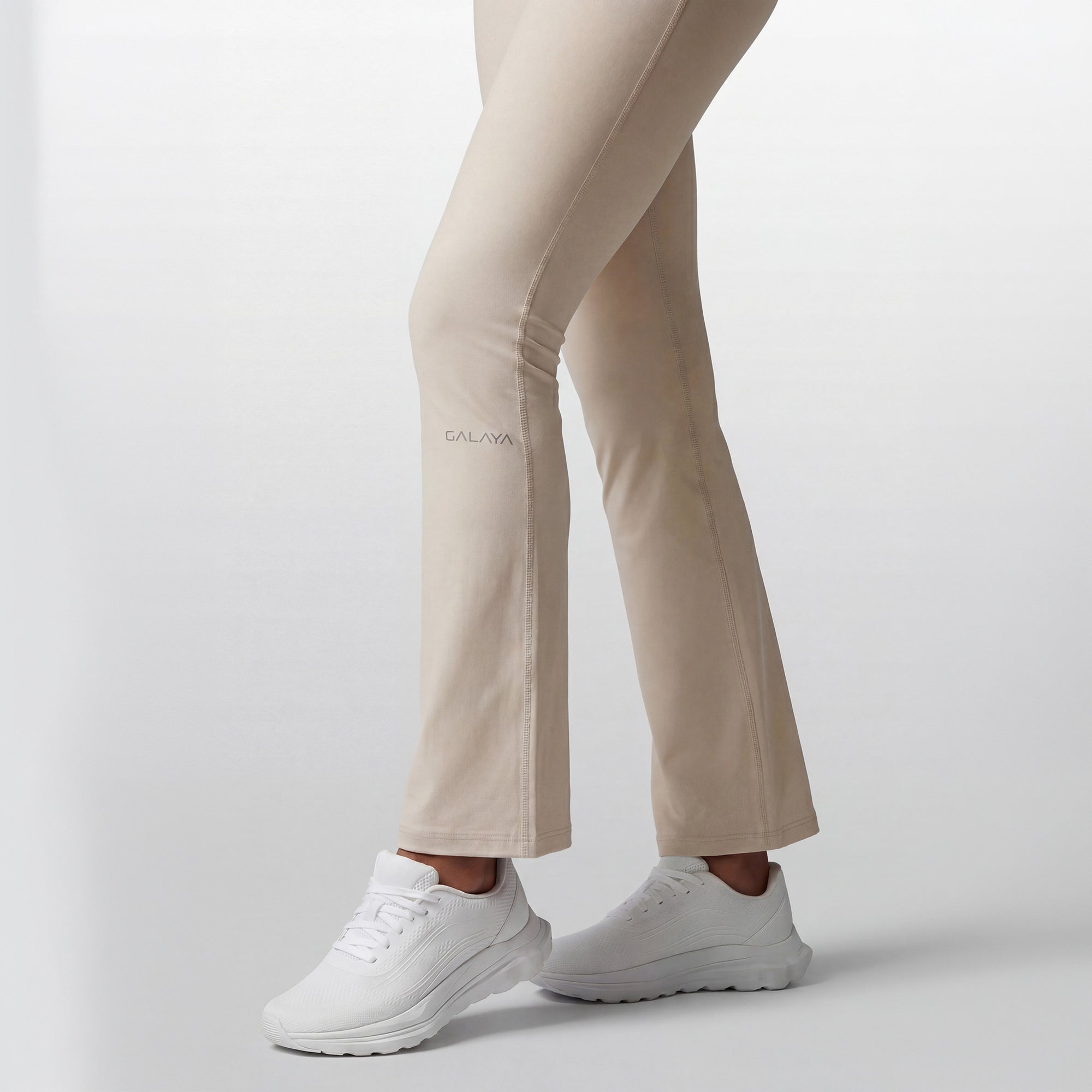 ALTAIR — Pantalon Flare de Yoga — Beige — Galaya Paris