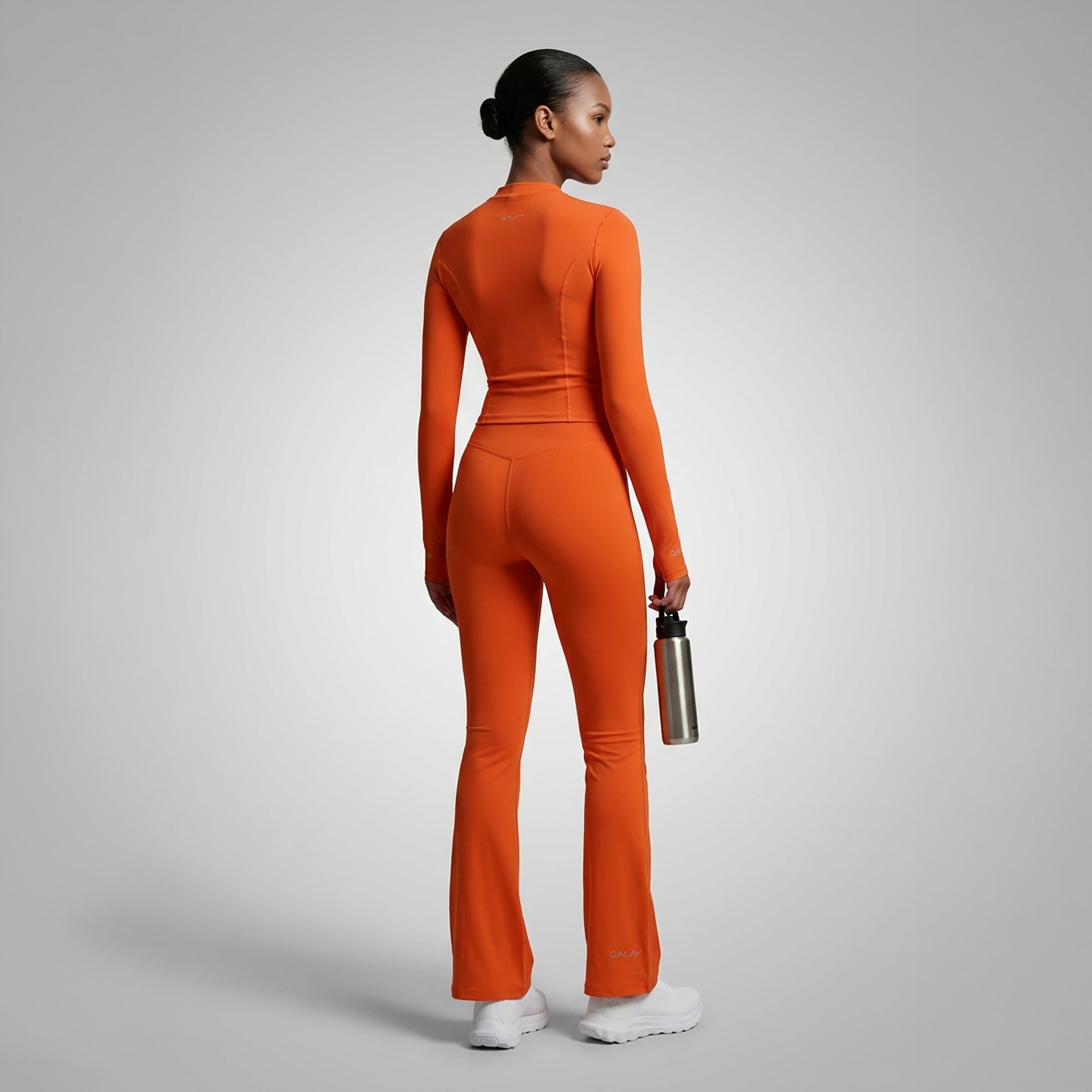 ALTAIR — Pantalon Flare de Yoga — Orange — Galaya Paris