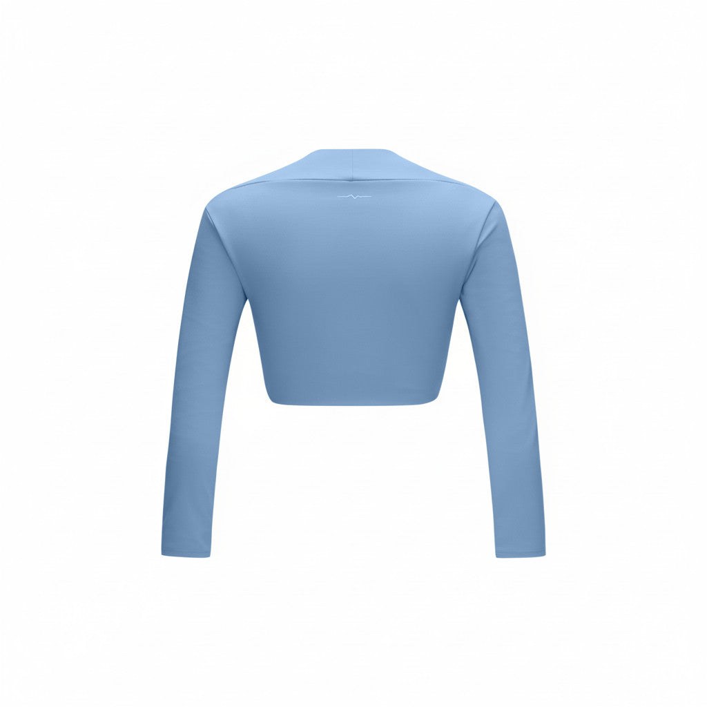 TARA — Top Cropped Manches Longues — Bleu — Galaya Paris