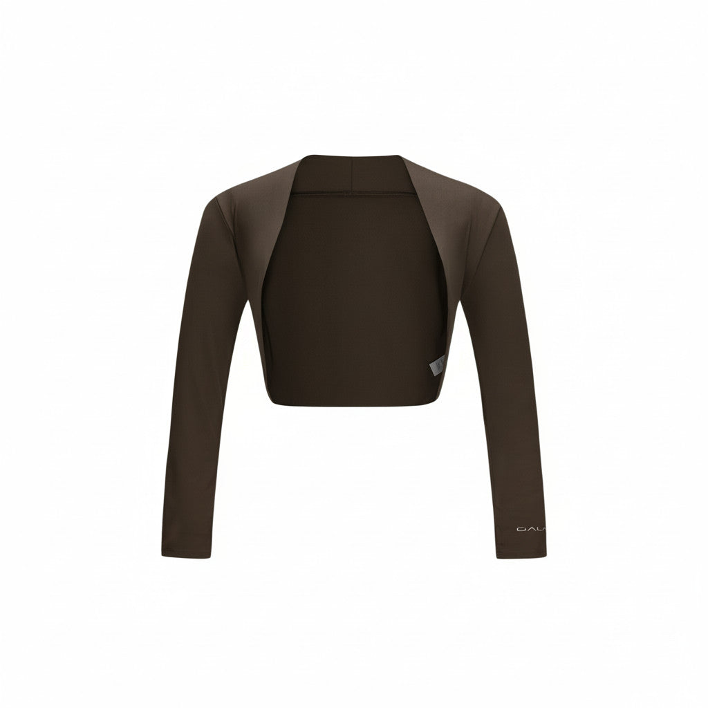 TARA — Top Cropped Manches Longues — Marron — Galaya Paris
