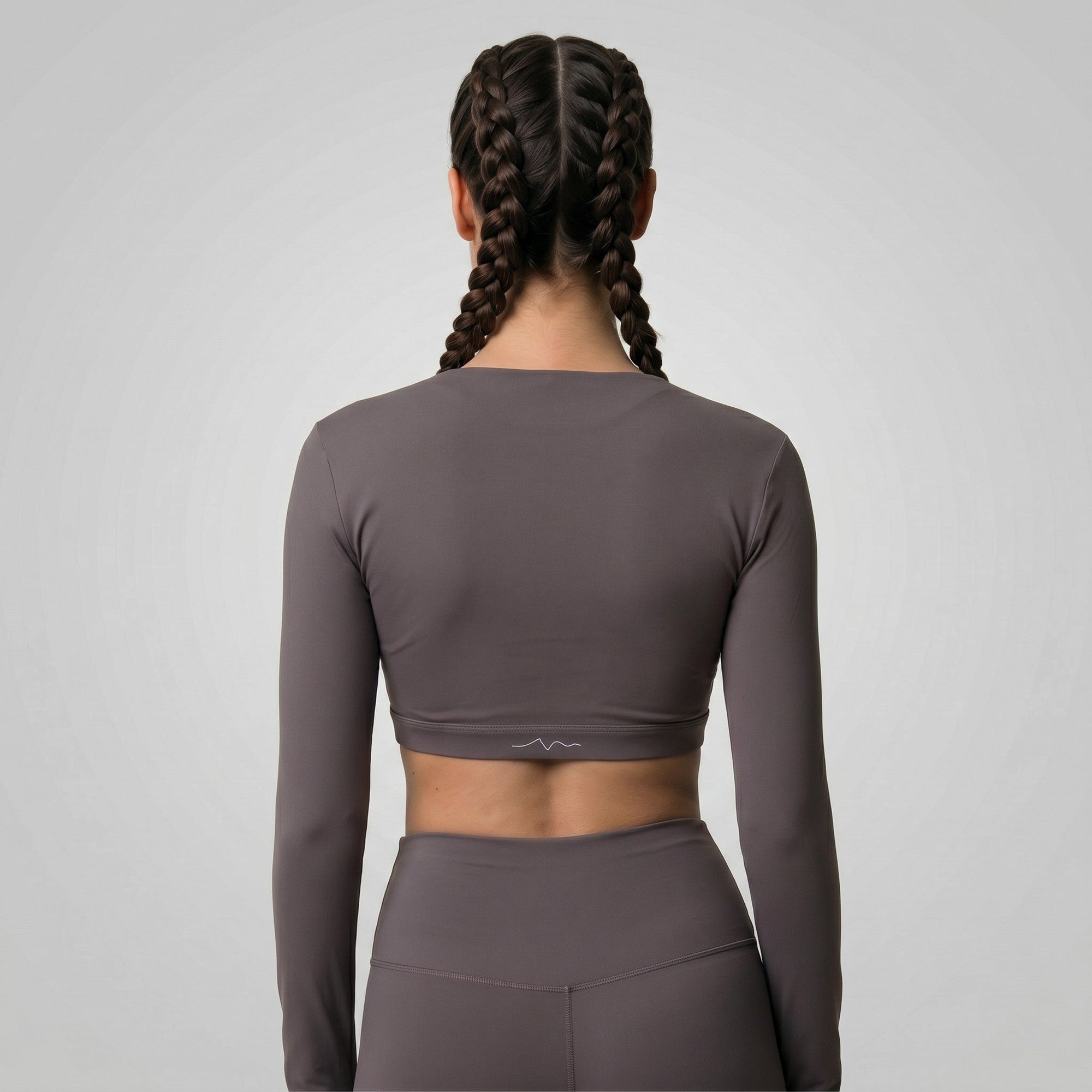 TARA — Top Cropped Manches Longues — Gris — Galaya Paris