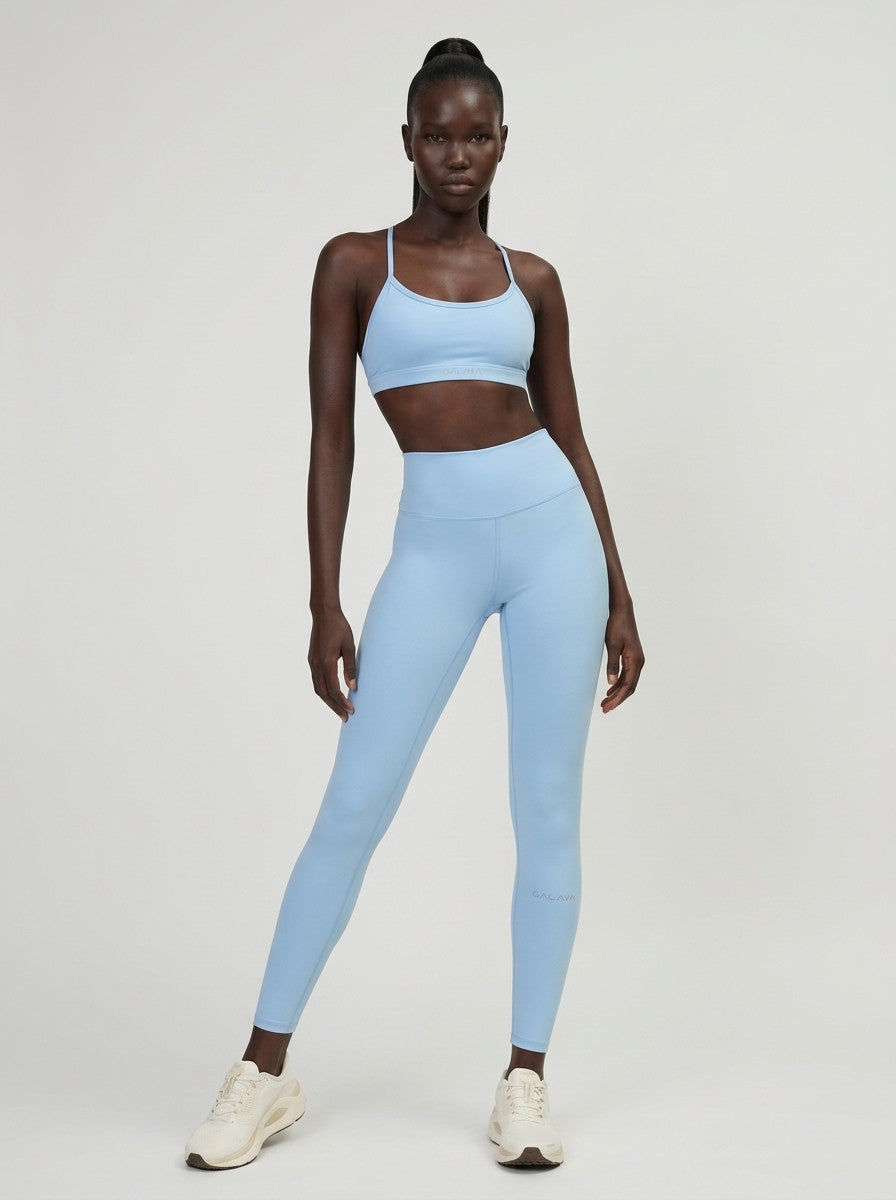 ZANIA — Legging 7/8 Taille Haute — Bleu — Galaya Paris