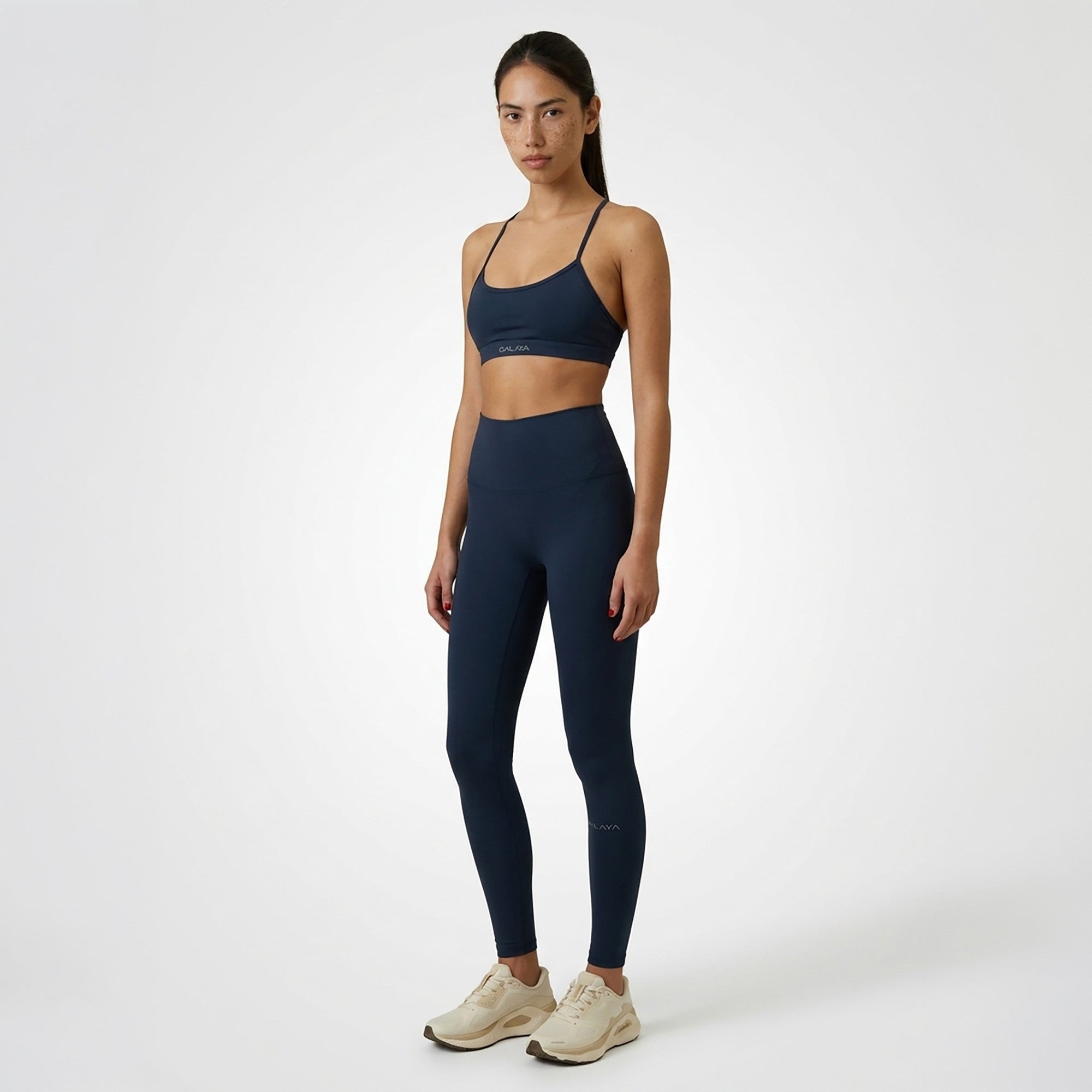 ZANIA — Legging 7/8 Taille Haute — Bleu marine — Galaya Paris